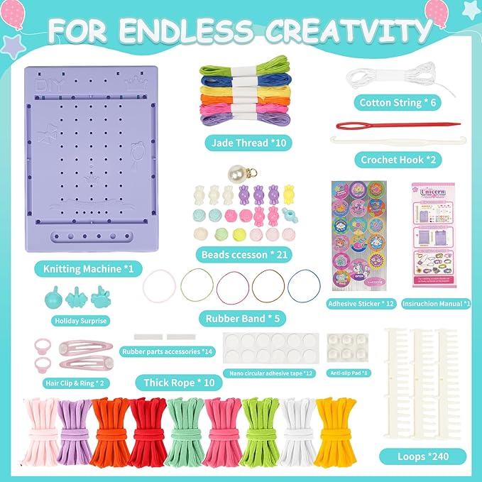 ZQIN Friendship Bracelet Making Kit for Girls 8+ Quick Maker DIY Arts and Crafts Toys, Best Christmas & Birthday Gifts for 6-12 Year Old Girls (Yellow)