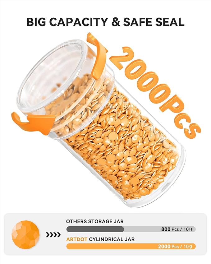 ARTDOT 120 Slots Storage Container for Diamond Art Kits for Adults,Portable Bead Storage Boxes for Diamond Painting Accessories and Tools