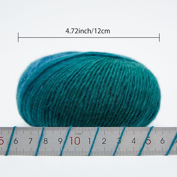 NICEEC 3 Skeins Rainbow Soft Yarn 100% Wool Gradient Multi Color Yarn for Crocheting Knit Total Length 180m×3(196yds×3,50g×3)-8#