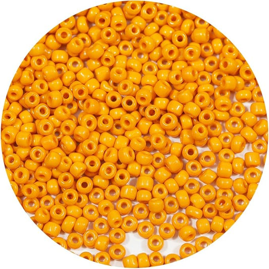 Bala&Fillic Opaque Light Orange Color 4mm Seed Beads About 1200pcs/100Grams in Bag, 6/0 Glass Craft Beads for Making Bracelet and Necklace (Light Orange,4mm)