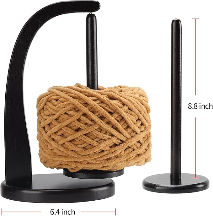 Model Magnetic Pendulum Wooden Yarn Holder for Crocheting, Yarn Storage Organizer, Delightful Surprise Gift for Knitting Lovers by ARTOWELL (Ebony-Colored, Enlarged Size)