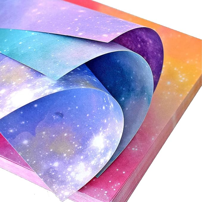 Origami Paper Kit for Kids Adults, 200 Sheets Starry Double-Sided Square Origami Paper for DIY Decoration, Scrapbook Decor, Folding Crafts (3.74*3.74in)