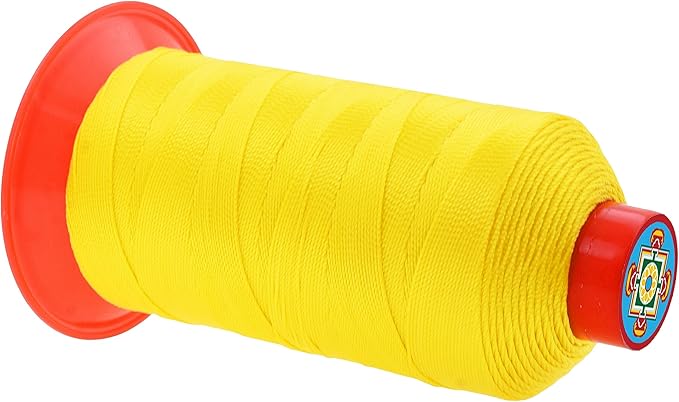 Mandala Crafts Bonded Nylon Thread Yellow Heavy Duty Sewing Threads - 800 YDs Size 277 840D T270 Tex 270 Thread for Leather Jeans Weaving Outdoor Marine Upholstery Threads