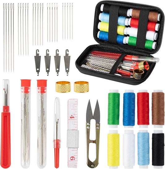 Big Eye Steel Sewing Needles Kit - Stainless Steel Needles for Hand (68Pcs)