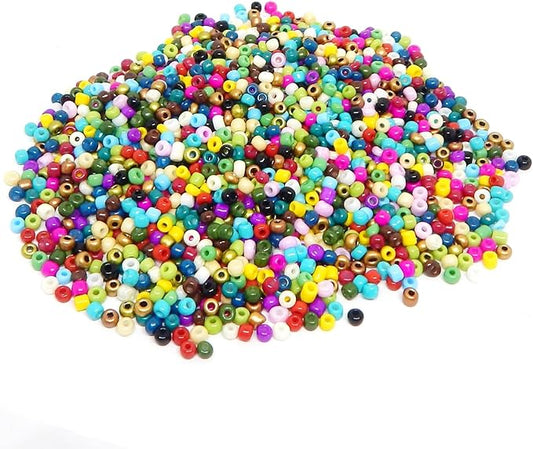 Perlin Glass Seed Beads 2mm 11/0 Round Mini Small Pony Beads 6500pcs for Making Earrings Bracelets Pendants Waist Jewelry DIY Handmade Opaque Color Kit (Assorted Colours)