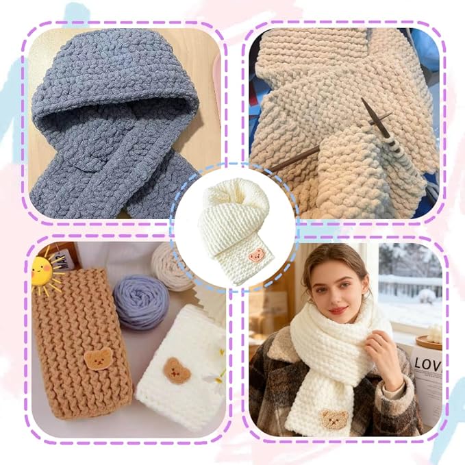 yarniss scarf knitting loom kit,diy loom kit with plush yarn for beginner,learn to knit kit with step by step video tutorial