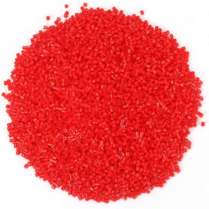 banchelle fuse beads melting beads refills for 5 mm fuse bead board, about 7000 pcs (red)