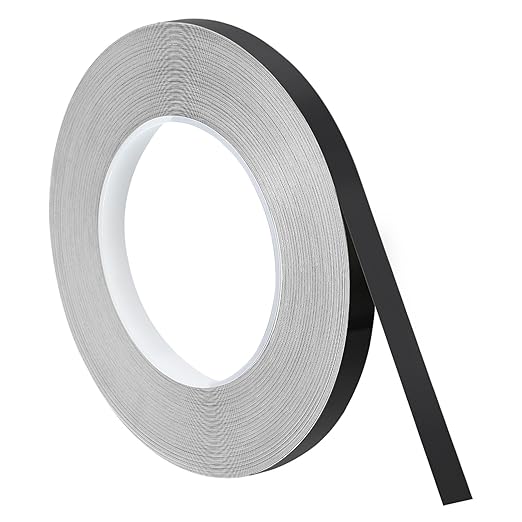 uxcell Metallic Tape, 0.39 in x 164 ft Self Adhesive Metalized Polyester Film Tape Waterproof Shiny Washi Tape for Walls Graphic Arts Gifts Wrapping Crafts Decoration, Gloss Black