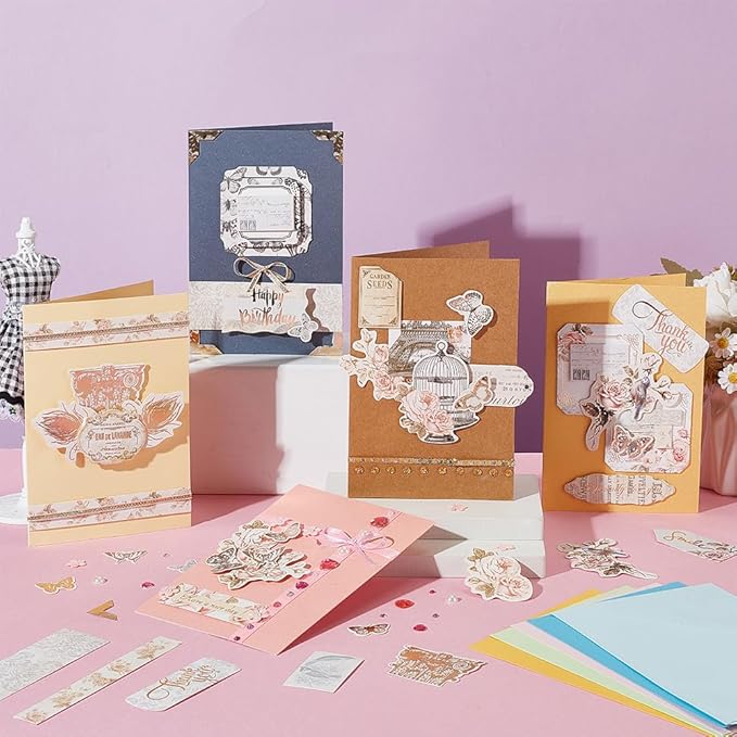 AHANDMAKER DIY Envelope & Card Making Kits, Handmade Greeting Card Sets Make Your Own Card Crafts Teacher Appreciation Cards for Festival Mother's Day Christmas Birthday Classroom Exchange Gift
