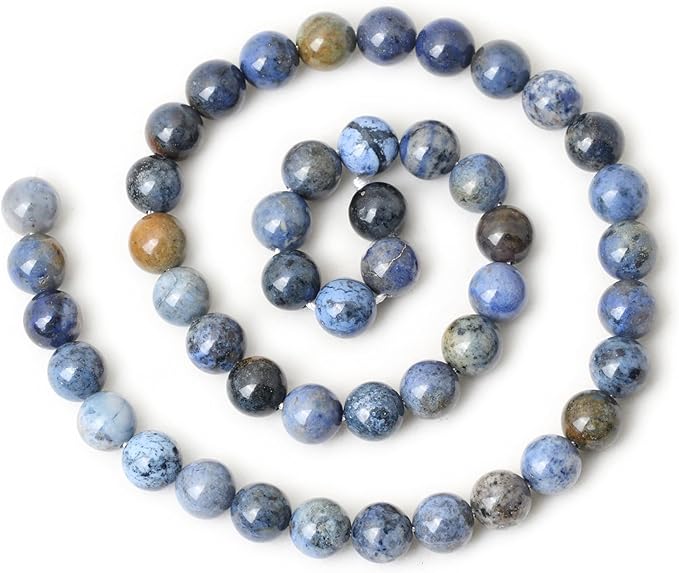 cheavian 45pcs 8mm natural sunset dumortierite gemstone beads round loose beads for jewelry making 1 strand 15"