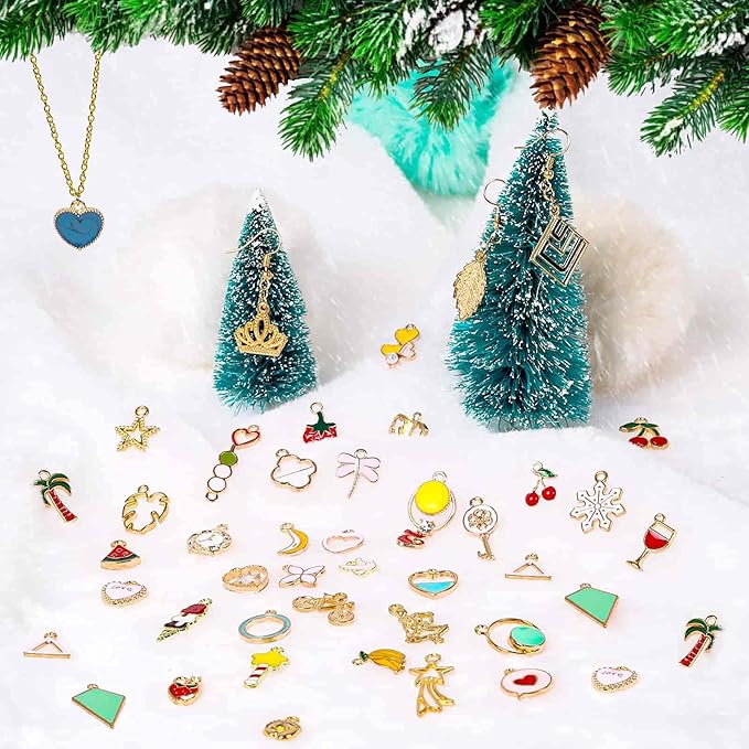 200Pcs Charms for Jewelry Making, Assorted Wholesale Mixed Bulk Metal Earring Bangle Charms for DIY Necklace Bracelet Jewelry Making and Crafting (Assorted Color)