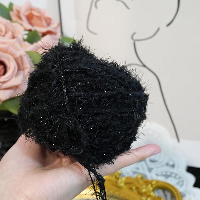 WWnYY Hand Spun Yarn 50g/Skein Wool Cotton Mohair Acrylic with Hand Art Blended Colorful Handmade