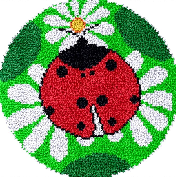 Puzamen Latch Hook Kits for Adults Beginners, 12x12inch Small Latch Hook Rug Kit with Precur Yarns Crochet Tools and Coded Canvas