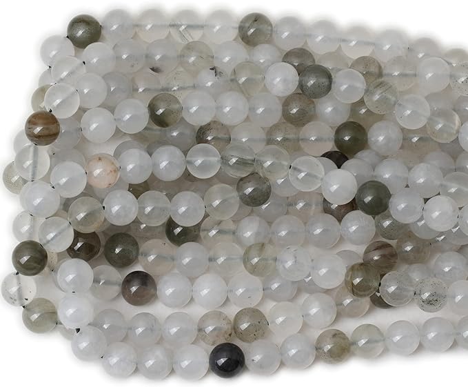 cheavian 35pcs 10mm natural light green ice quartzite crystal round loose beads for jewelry making 1 strand 15"
