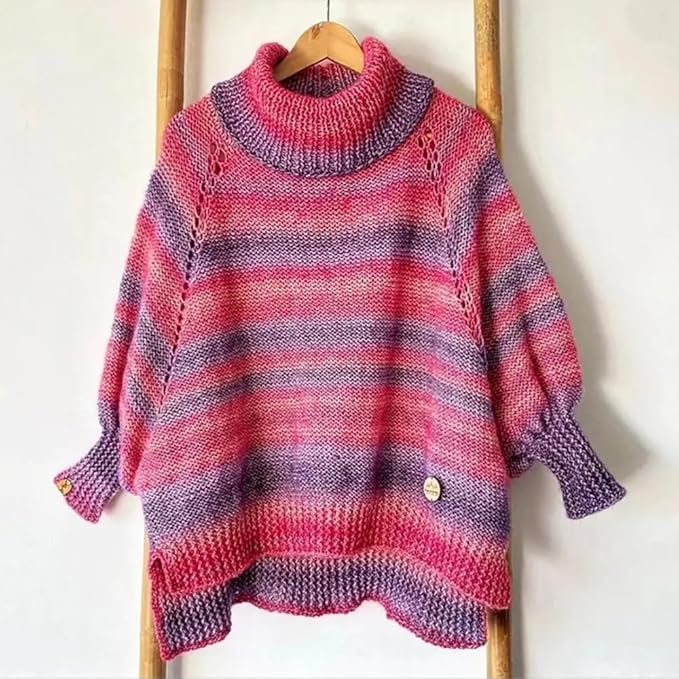 Crocheting Knitting-Gradient Cake Yarn, Soft Multicolor Medium-Fine Blended Yarn, Weight 100 Grams, Contains 60% Cotton 30% Acrylic 10% Wool. Suitable for Scarf, Gloves, Shawl, Blanket.(1155)