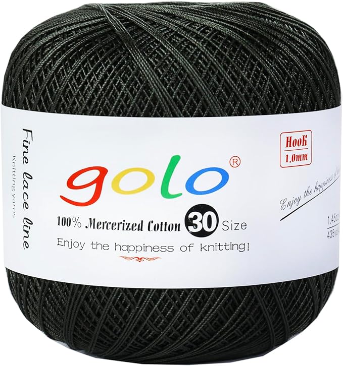 golo Crochet Thread Yarn for Hand Work Crochet Yarn Black Green 233