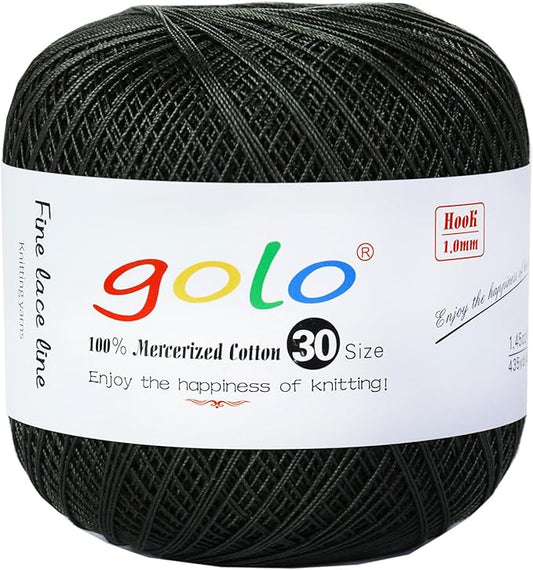 golo Crochet Thread Yarn for Hand Work Crochet Yarn Black Green 233