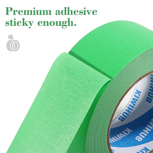 Green Painters Tape,2 inch x 60 Yards x 6 Rolls (360 Yards Total) - Green Masking Tape for Painting, Automotive Paint, DIY Crafting, No Residue