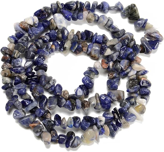 7-8mm Natural Blue Sodalite Gemstone Chips Beads Healing Crystals Waist Bracelets Necklace Kit Irregular Stone DIY Crafts Design Jewelry Making