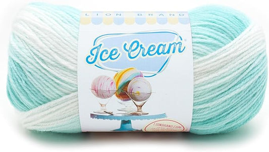 Lion Brand Yarn (1 Skein) Ice Cream Baby Yarn, Mint, 1182 Foot (Pack of 1)