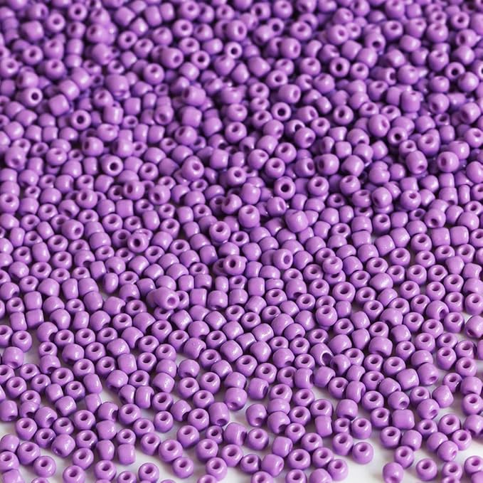 Bala&Fillic Purple Color 3mm Seed Beads About 3600pcs/100Grams in Bag, 8/0 Glass Craft Beads for Making Bracelet and Necklace (Purple)