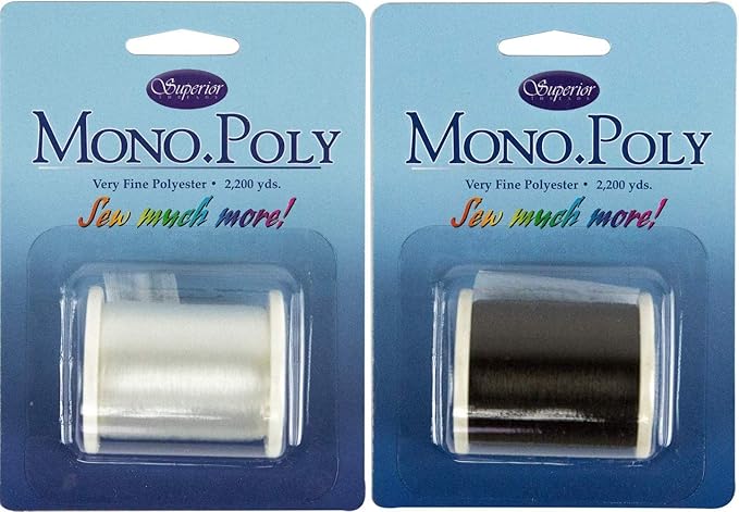 Bundle of Superior Monopoly Transparent/Invisible Thread Spool of Each Clear and Smoke 2200 yds Each Color