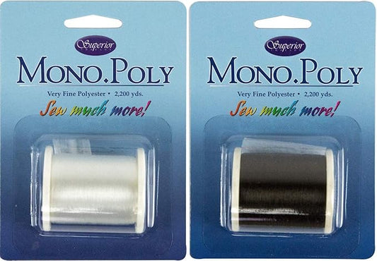 Bundle of Superior Monopoly Transparent/Invisible Thread Spool of Each Clear and Smoke 2200 yds Each Color
