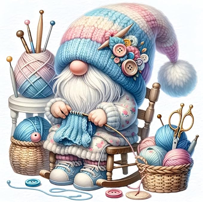 sewing gnome stamped cross stitch kits gnome cross stitch patterns,dimensions cross stitch kits embroidery kit arts and crafts for beginners 13.7x13.7 inch