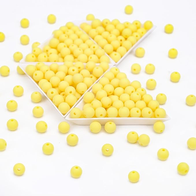 bonny boxx 60pcs 16mm matte yellow acrylic round beads, frosted plastic resin bubblegum balls chunky gumball beads for necklace and bracelet making, crafting supplies