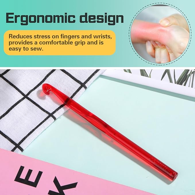8 mm Crochet Hook, Large Crochet Hooks for Chunky Yarn Ergonomic Knitting Needles Crochet Needle for Beginners and Crocheting Yarn (8 mm)