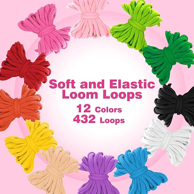 PP OPOUNT Weaving Loom for Kids & Adults, 432 Craft Loops Easy Pot Holder Loom Kit for Girls Ages 6 7 8 9 10 11 12, DIY Arts and Craft Projects for Beginners Making Potholders, Ideal Gifts for Kids
