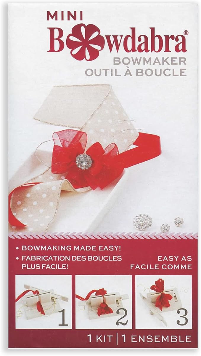 Morex Ribbon Mini Bowdabra Bow and Favor Maker, Grey