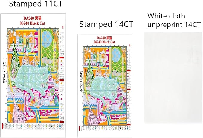 CaptainCrafts Cross Stitch Kits for Adults Counted Unprinted Fabric Cross Stitching DIY Art DMC Needlecrafts Embroidery Kit for Adults (White, Bumblebee Picking Flowers)