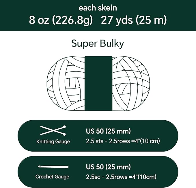 BALAPET 8 Pack Chunky Chenille Yarn for Crocheting & Knitting, 27yds 8 oz Each Skein Soft Fluffy Kitting Yarn Set, Thick Velvet Plush Yarn for Handcrafts Weaving Making Blankets, Blackish Green