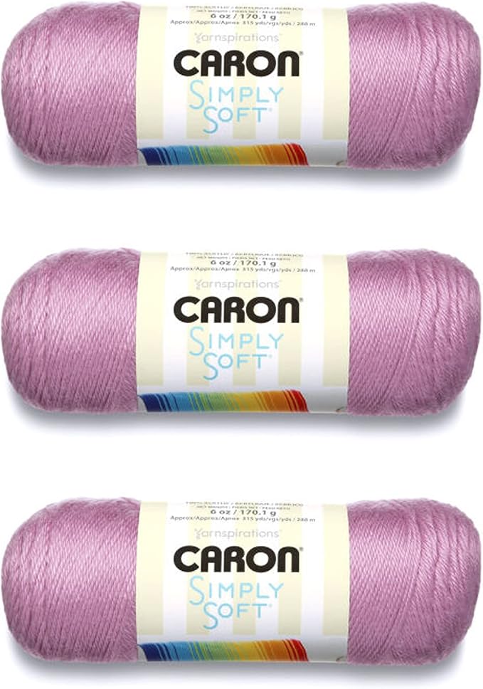 Caron Simply Soft BlackBerry Yarn - 3 Pack of 170g/6oz - Acrylic - 4 Medium (Worsted) - 315 Yards - Knitting, Crocheting & Crafts