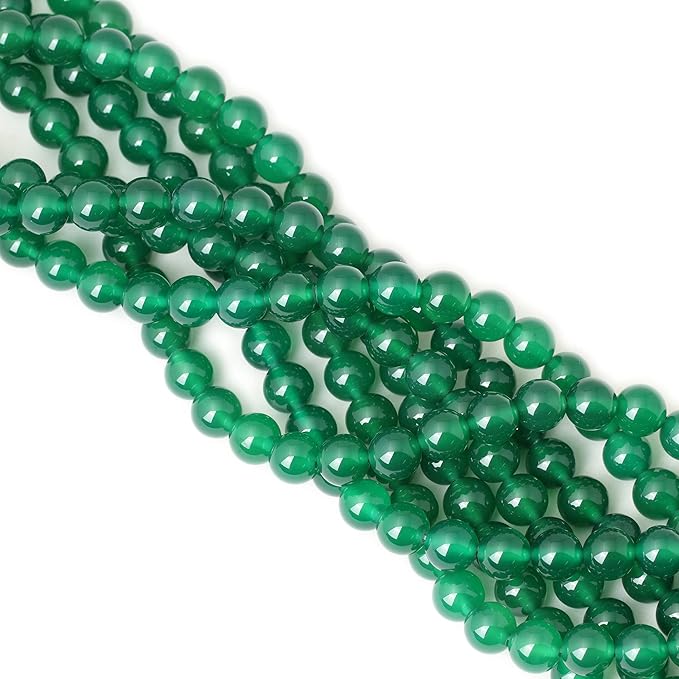 35PCS 10mm Green Agate Gemstone Round Loose Beads for Jewelry Making 1 Strand 15"