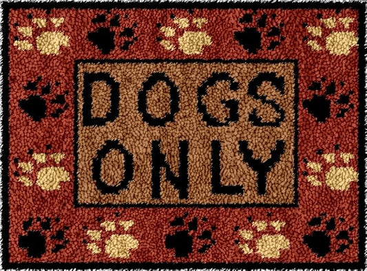 Numptain Latch Hook Kits for Adults,DIY Rug Kits Carpet Embroidery Sofa Cushion Dogs Only Pattern Color Printed Canvas,Beginners Handmade Needlework Crafts Home Decoration,20.5"x15"