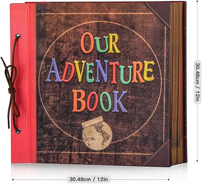 Our Adventure Book 12x12 Inch,Scrapbook Album Large Handmade Travel Scrapbook 60 Pages DIY Album for Anniversary,Wedding,Travelling,Writing,Baby,Friends,Family,Couple Gifts (Our Adventure Book)