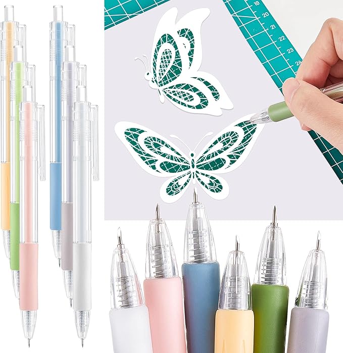 Lanties 18 Pieces Art Cutting Tools Knife Pen Craft Paper Cutter Pen Carving Tools for DIY Kit Scrapbooking Drawing and Crafting Utility Precision Paper Cutting Tool