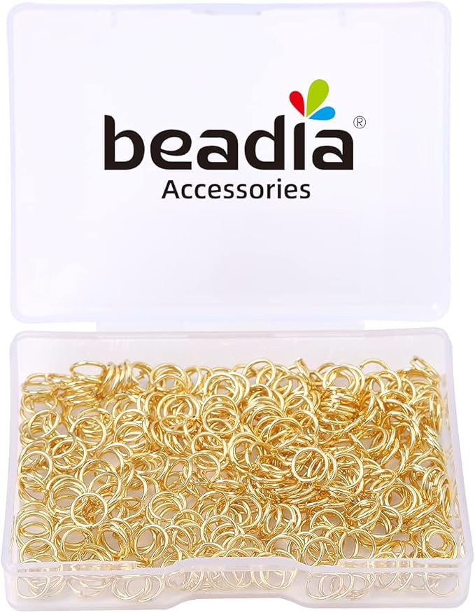 14K Gold Plated Jump Rings Non Tarnish 6mm 400pcs for Jewelry Making Findings