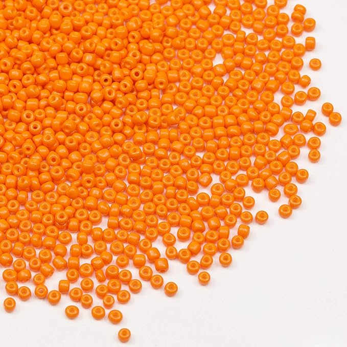 Bala&Fillic Orange Color 4mm Seed Beads About 1200pcs/100Grams in Bag, 6/0 Glass Craft Beads for Making Bracelet and Necklace (Orange)