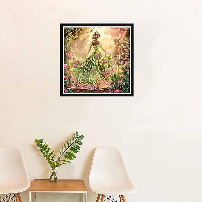 SKRYUIE DIY Diamond Art Kits for Adults Woman Special Shape - 5D Diamond Painting Kits for Adults Landscape - Crystal Embroidery Cross Stitch - Craft for Wall & Office Decor 12 x 12 Inch c17