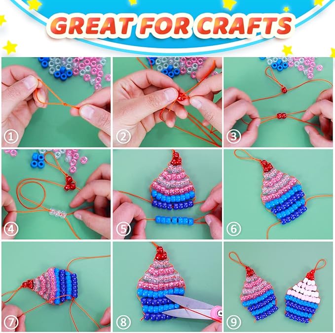 iooleem pony beads(2000pcs orange glitter pony beads), beads for bracelets making, crafts, beading supplies, friendship bracelets making.