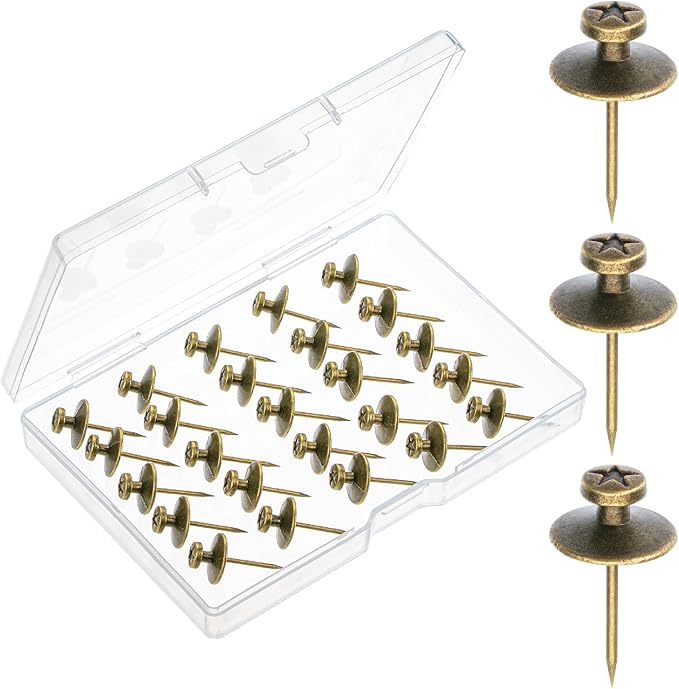 Mr. Pen Double Headed Picture Hanging Nails, 25 Pack Bronze Push Pins and Tacks for Wall