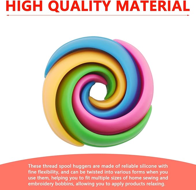 BDS-HOME 100Pcs Thread Spool Savers Spool Covers&Huggers Embroidery Floss Silicone Organization Prevent Thread Tails from Unwinding, No Loose Ends for Sewing Thread Spools, 4 Bright Colors, mulitple