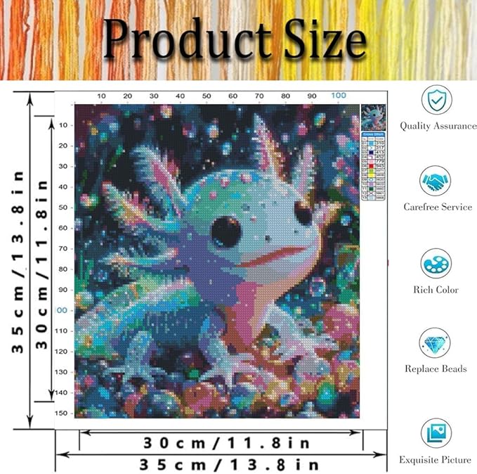 Salamander Cross Stitch Kits for Adults - Embroidery Kits for Beginners Adults,11 CT Patterns Dimensions Counted Cross Stitch Kits for Adults Arts Craft 13.8x13.8 inch