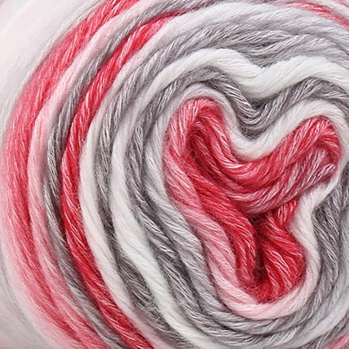 Crocheting Knitting-Gradient Cake Yarn, Soft Multicolor Medium-Fine Blended Yarn, Weight 100 Grams, Contains 60% Cotton 30% Acrylic 10% Wool. Suitable for Scarf, Gloves, Shawl, Blanket.(1158)