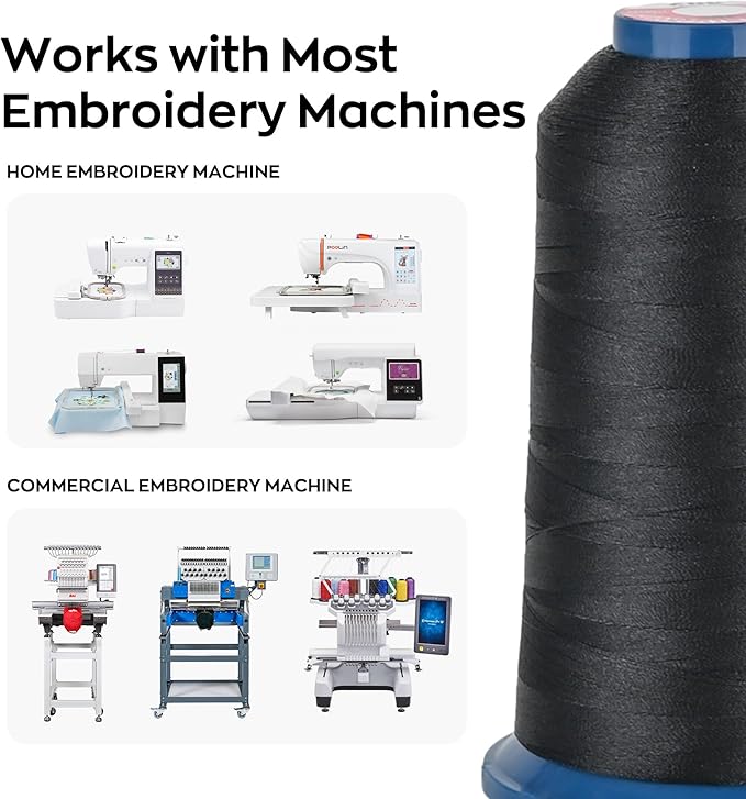 Poolin Embroidery Machine Thread Richword Selected Gray 4000M 40WT Polyester Embroidery Thread – Smooth, Strong Single Spool for Home & Commercial Machines 0615
