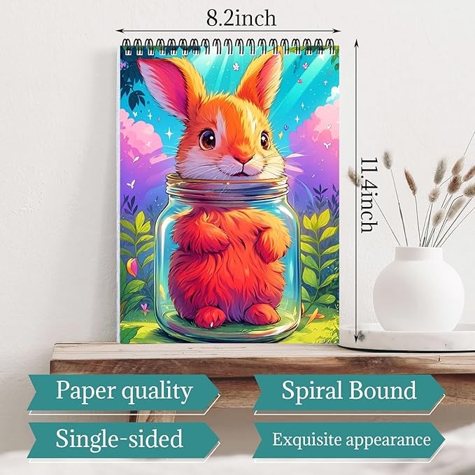 Adult Coloring Book Spiral Bound, Mindfulness Coloring Book for Women Relaxation, Thick Paper One Sided Design, Gift for Adult to Relax and Relieve Anxiety-Magic Wishing