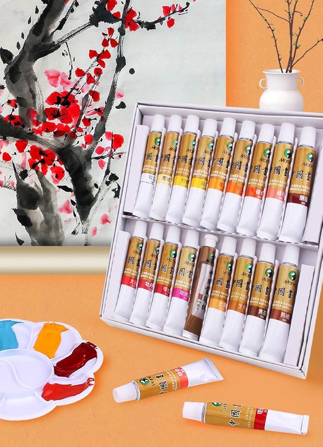 Easyou Marie's Chinese Painting Color Pigment Tubes Big Size Watercolor Set 12ml*18colors